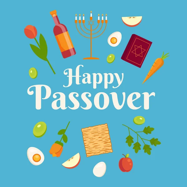 Happy Passover Illustration Flat Design Style — Stock Vector