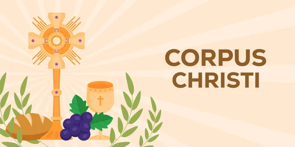 düz tasarım illüstrasyonunda yatay pankart Corpus Christi