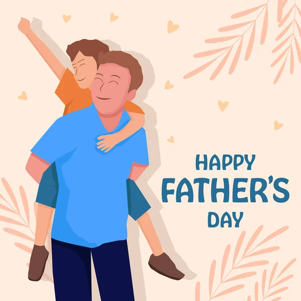 Επίπεδη Σχεδίαση Διάνυσμα Ευτυχισμένη Απεικόνιση Ημέρα Του Πατέρα Τον Πατέρα — Διανυσματικό Αρχείο