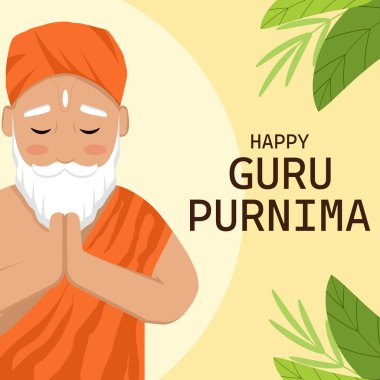 Vektör tasarımı mutlu guru purnima illüstrasyonuName