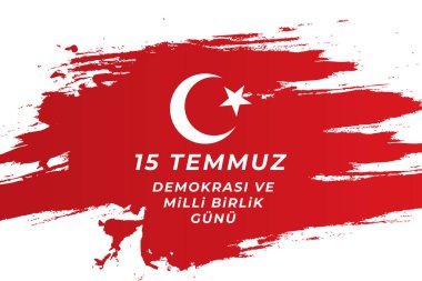 15 Temmuz Demokrasi ve Birlik Ulusal Günü arkaplan çizimi fırça darbesi etkisi