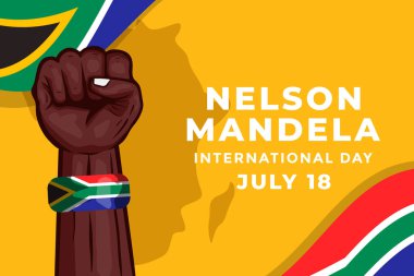 yassı tasarım el Nelson Mandela International Day 'i çizdi