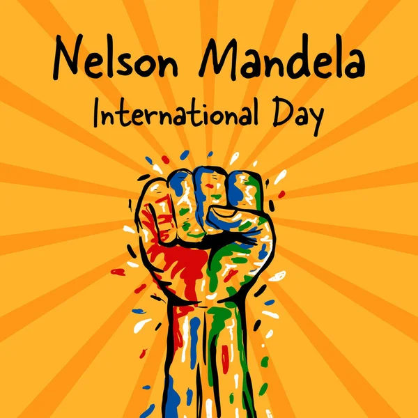 Handgezeichneter Nelson Mandela International Day Illustration Vektor — Stockvektor