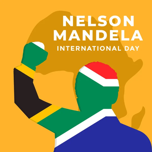 Vektordesign Nelson Mandela Internationaler Tag Flachen Stil — Stockvektor