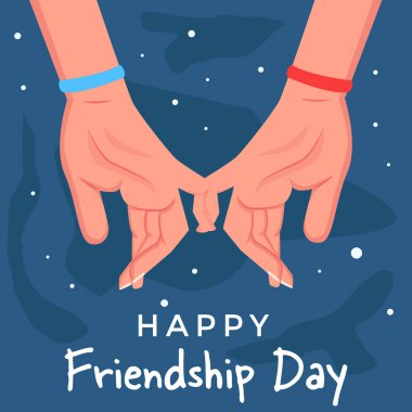düz dizayn arkadaşlık günü çizimi el ele