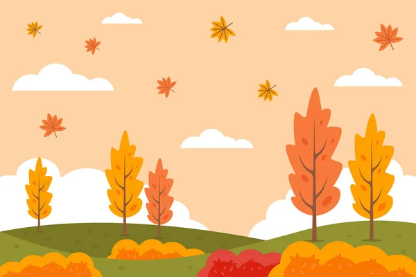 Herbst Vektor Hintergrund Illustration Flachem Design — Stockvektor