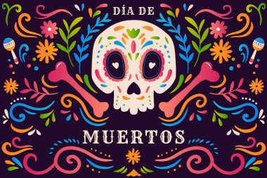 gradyan dia de muertos arkaplan çizim vektörü tasarımı