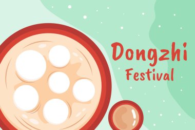 düz tasarım Dongzhi Festivali arkaplan illüstrasyonu