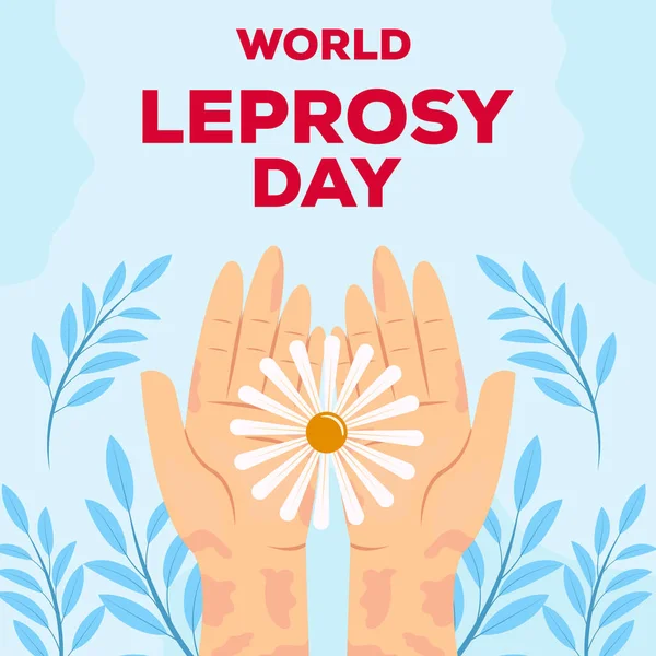stock vector flat design world leprosy day illustration vector with flowers and leaves