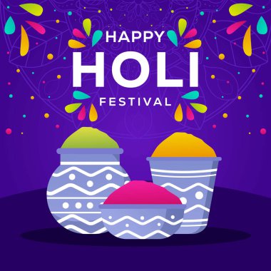 Holi Color Festival illustration in gradient style