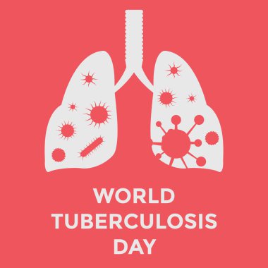 düz dünya tüberküloz günü çizim vektörü tasarımı