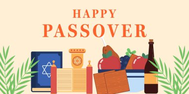 Mutlu Hamursuz Bayramı yatay afiş illüstrasyon vektör tasarımı