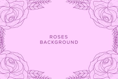 el çizimi güller arka plan çizim tasarım vektörü