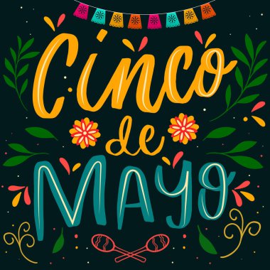 El çizimi cinco de mayonez tasarım vektörü