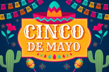 Cinco de mayonez kutlaması gradyan vektör arkaplan çizimi