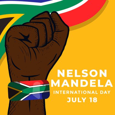 Elle çizilmiş Nelson Mandela Uluslararası Gün Resimleri