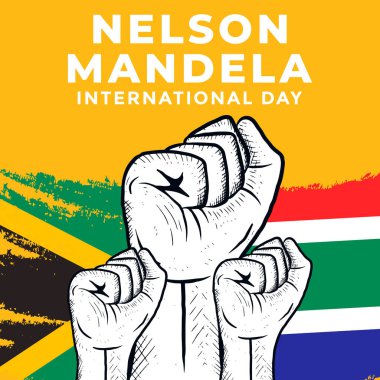 Nelson Mandela uluslararası gündüz çizimi el yapımı tasarımı