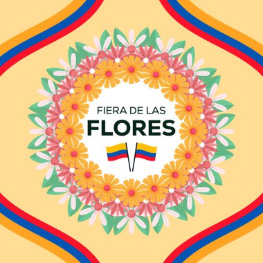 Kolombiya Fiera de las Flores için düz çizim