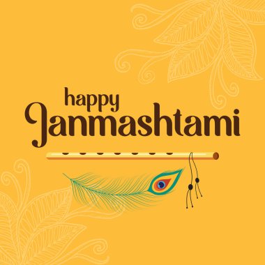 Janmashtami Festivali 'nin düz stili kutlu olsun.