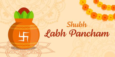 shubh labh pancham festivali yatay illüstrasyon