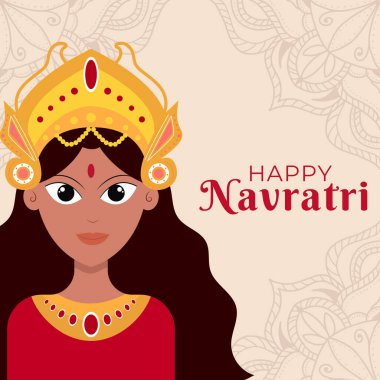 Navratri Festivali için resimli düz tasarım