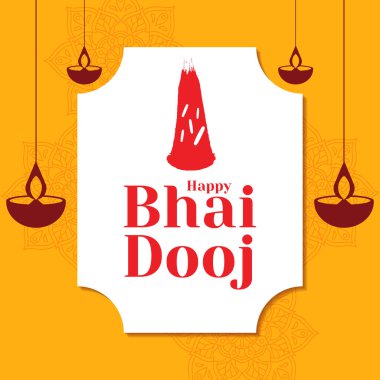 Mutlu bhai dooj festival çizimi düz tasarım