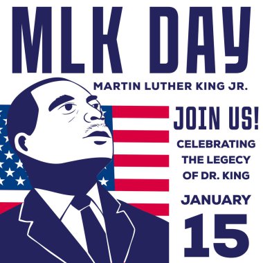 MLK veya Martin Luther King düz tasarım gündüz illüstrasyonu
