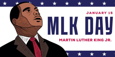 El çizimi Martin Luther King Günü Yatay Sanatsal Çizim