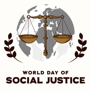 hand drawn world day of social justice illustration