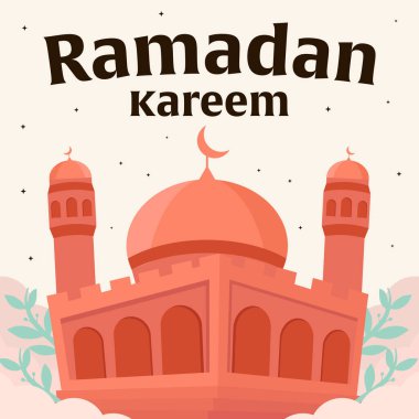 Ramazan Kareem için düz stil tasarımı