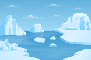 Arktik buzdan gradyan manzarası, buzul çizimi