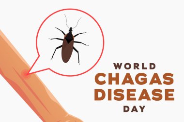 Dünya Chagas Hastalıkları Günü düz tasarım arka plan illüstrasyonu