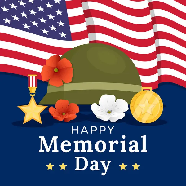 Anma Günü için düz stil tasarımı illüstrasyonu