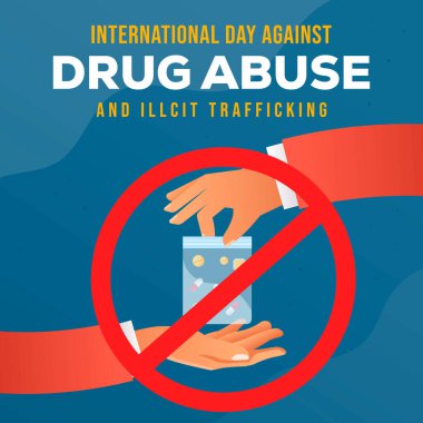 Uyuşturucu bağımlılığı illüstrasyon gradyan tasarımına karşı uluslararası gün