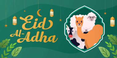 Kurban Bayramı yatay afiş illüstrasyonuName