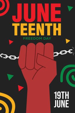 Haziran Özgürlük Günü düz tasarımlı poster illüstrasyonları