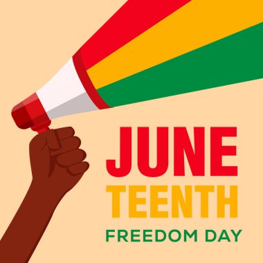 Haziran Özgürlük Günü için resimli düz tasarım