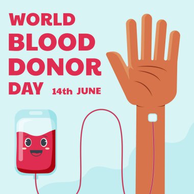 Düz stil tasarımlı dünya kan bağışı günü illüstrasyonu