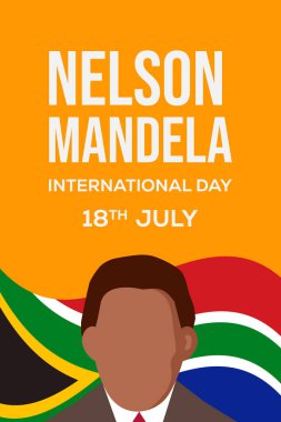 Nelson Mandela Uluslararası Günü poster illüstrasyonu