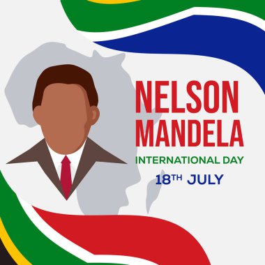 Nelson Mandela Uluslararası Düz Tasarım Günü illüstrasyonu