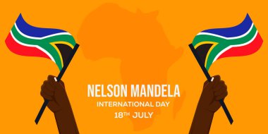 Nelson Mandela Uluslararası Bayrak İllüstrasyonu