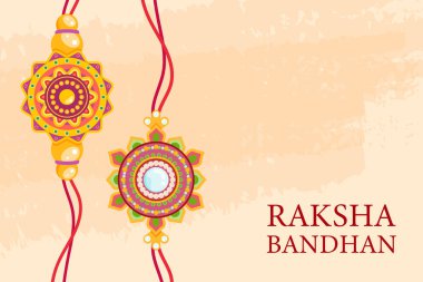 Düz tasarımda raksha bandhan arkaplan illüstrasyonu
