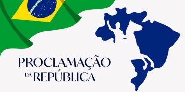 declamacao da republica brasil banner illüstrasyon