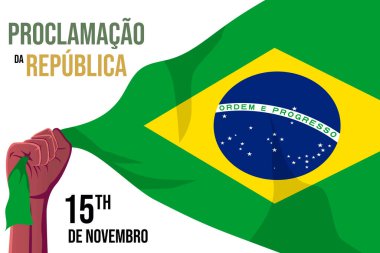declamacao da republica brasil arkaplan illüstrasyonu düz stil
