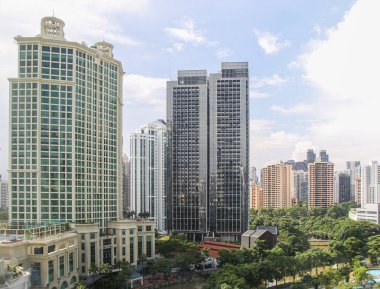 Singapur, - 07 Mart 2024: Singapur 'daki modern bina cephesi