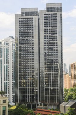 Singapur, - 07 Mart 2024: Singapur 'daki modern bina cephesi