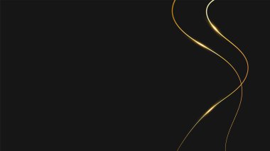 Siyah ve altın elementlerin arka planı. Açık altın çizgili modern soyut arkaplan