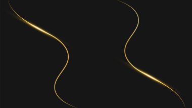 Siyah ve altın elementlerin arka planı. Açık altın çizgili modern soyut arkaplan