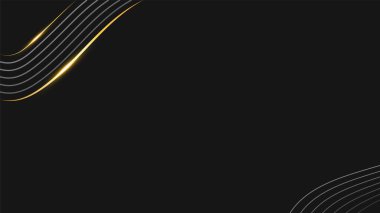 Modern lüks siyah ve altın arka plan. Lüks altın çizgileri olan siyah arkaplan
