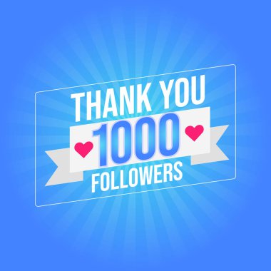 Sosyal medyada binlerce takipçi, aboneye teşekkür ederim. 1000 takipçi